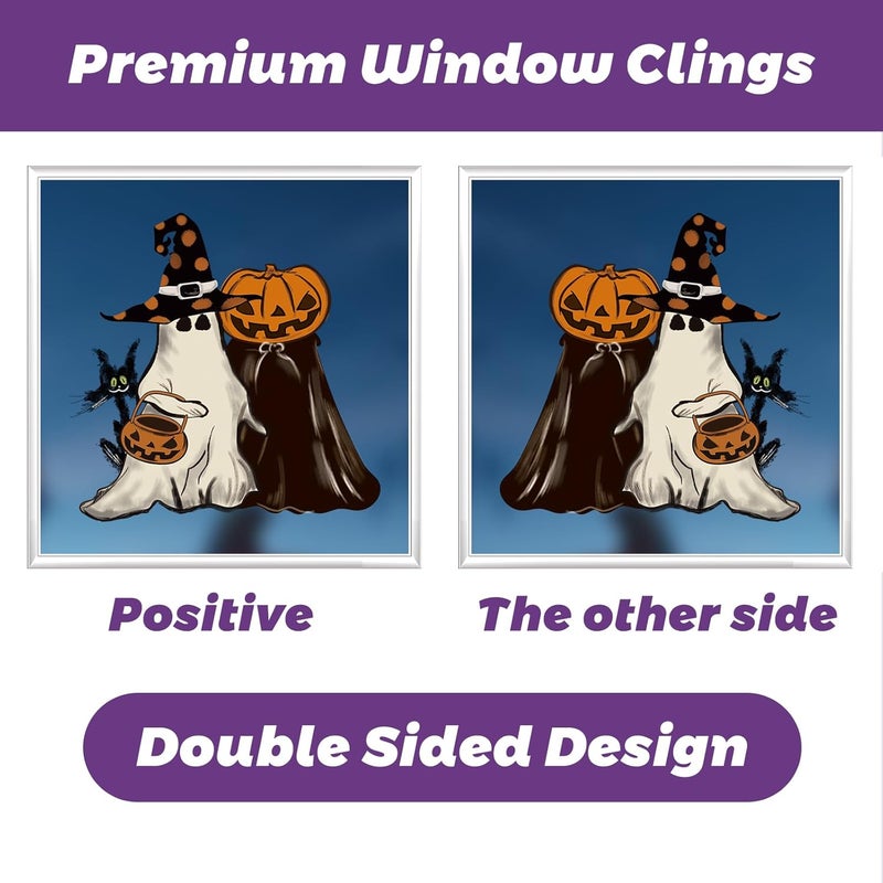 BV 102 Pcs Halloween Window Clings,8 Sheets Halloween Window Decorative Stickers for Decorations Holiday Outside Decorations(8x12inch) - Image 4